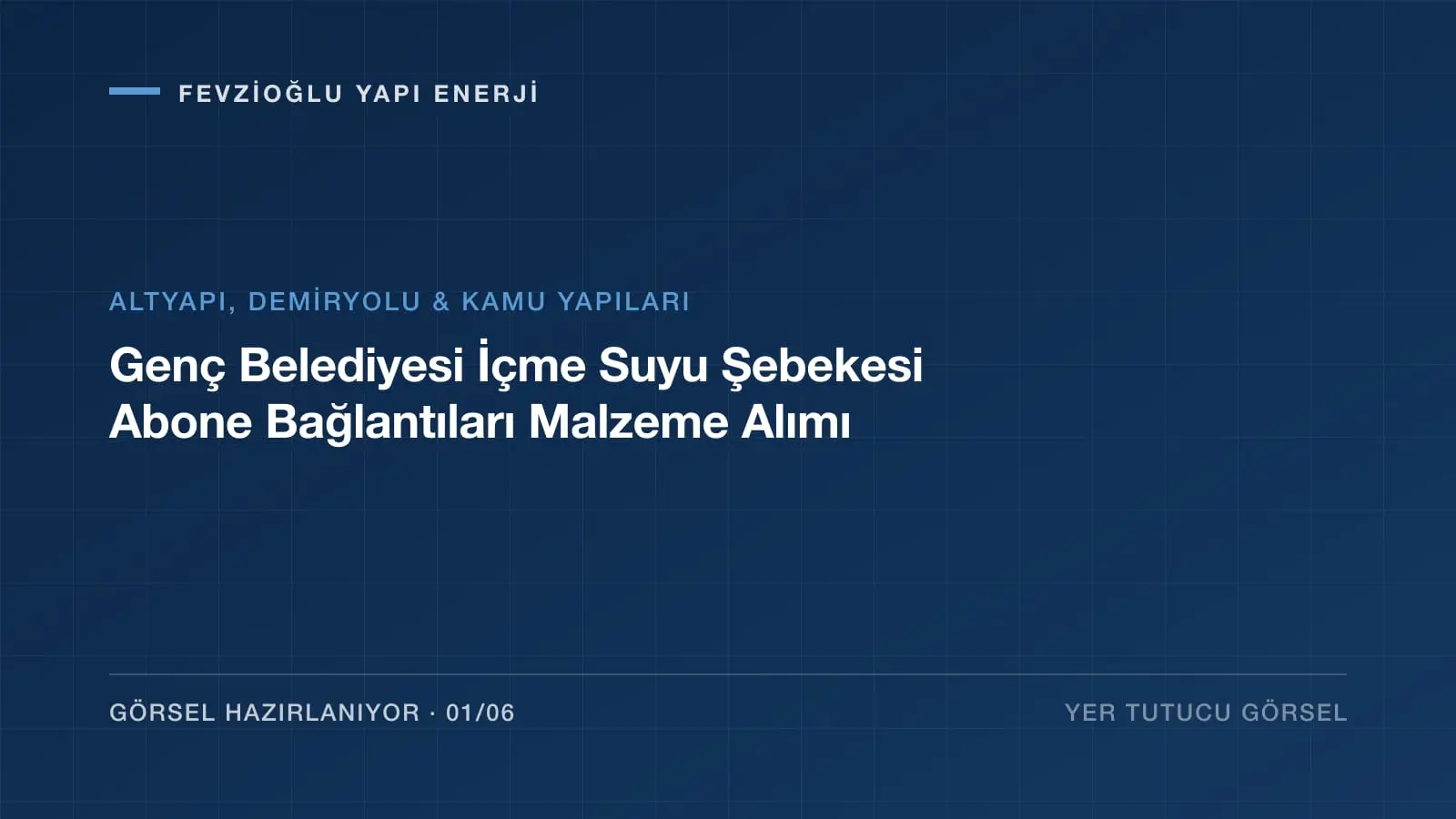 Genç Belediyesi İçme Suyu Şebekesi Abone Bağlantıları Malzeme Alımı projesi saha fotoğrafı (1/6)