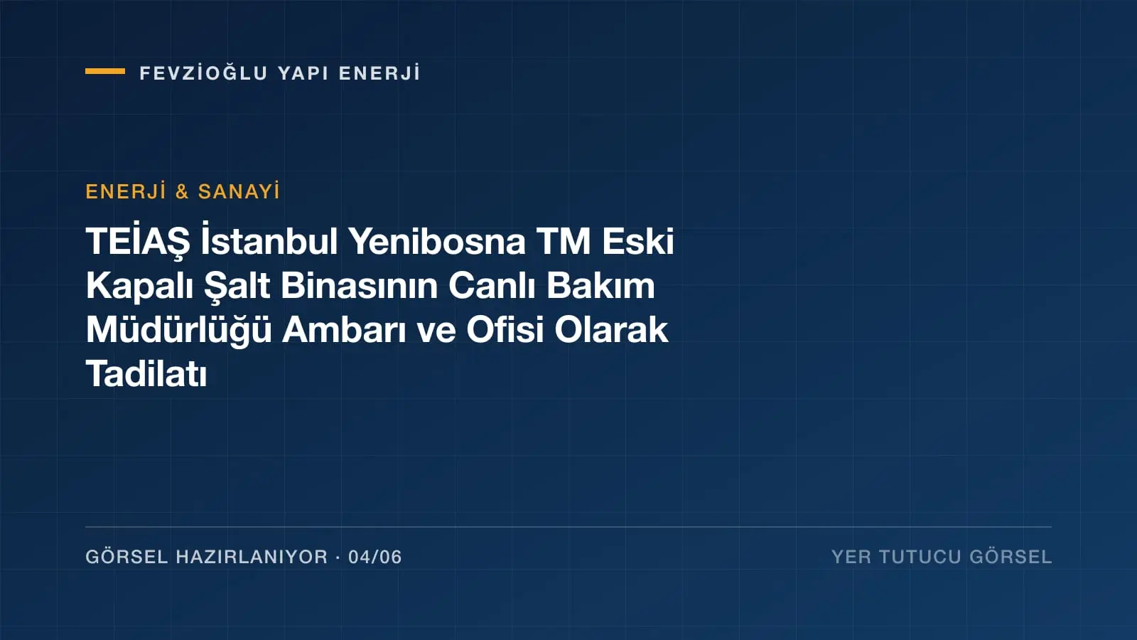 TEİAŞ İstanbul Yenibosna TM Eski Kapalı Şalt Binasının Canlı Bakım Müdürlüğü Ambarı ve Ofisi Olarak Tadilatı projesi saha fotoğrafı (4/6)